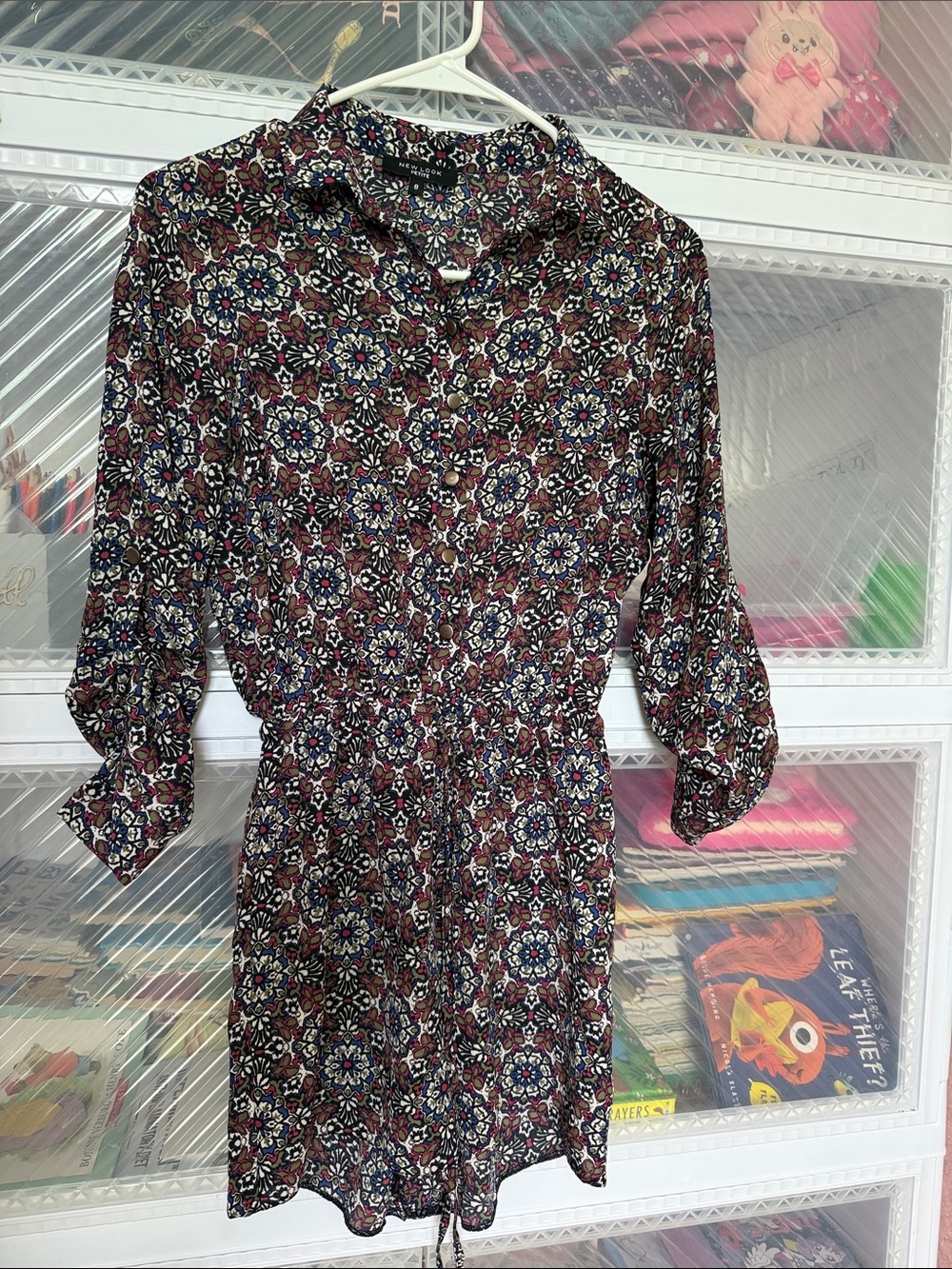 Floral Print Long Sleeve Romper Petite